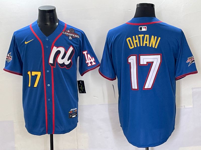 Men 2025 Los Angeles Dodgers #17 Ohtani Blue All star Nike MLB Jersey style 6